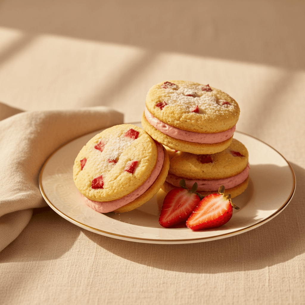 Strawberry Sandwich Cookies